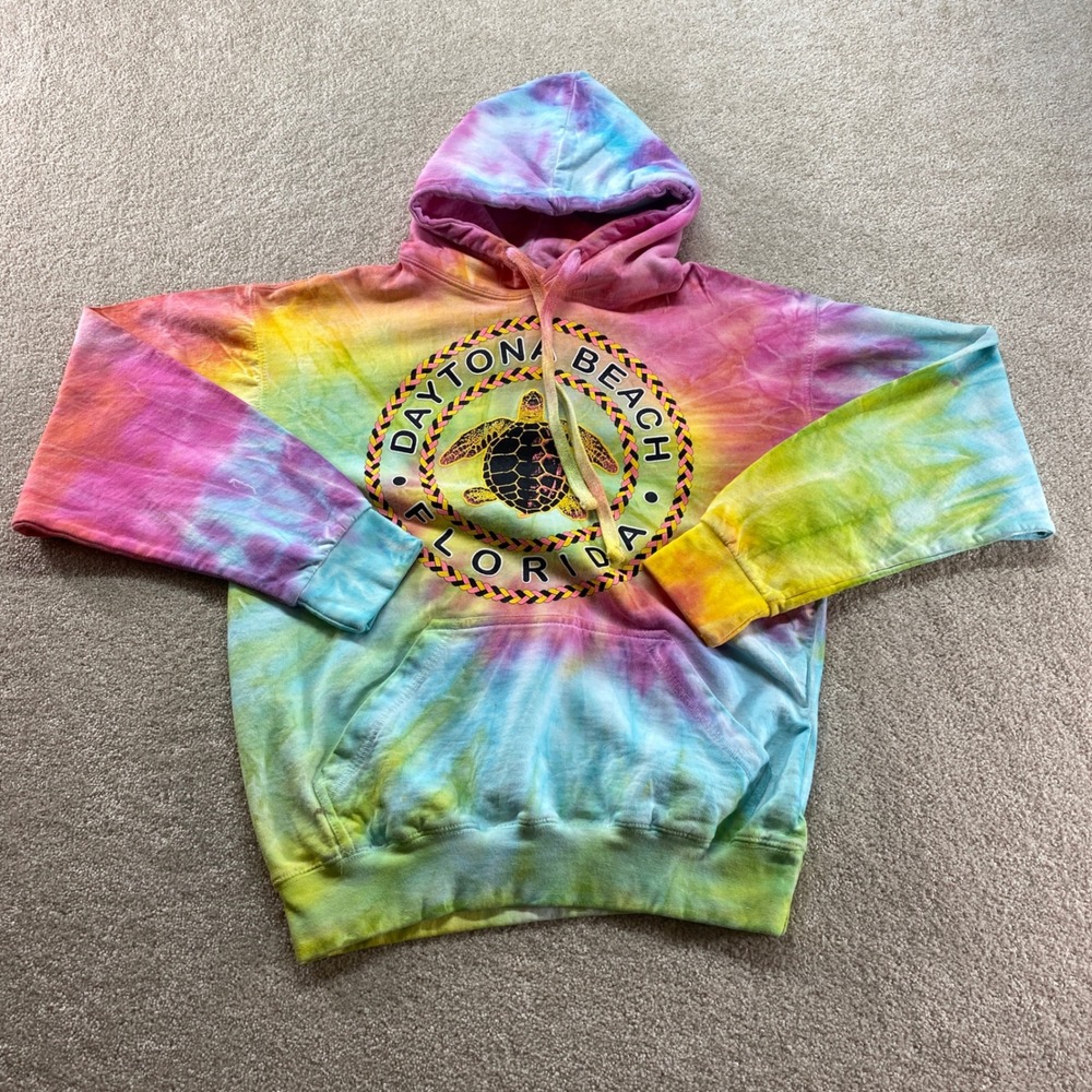 Destinations Daytona Beach Hoodie Mens Small‎ Tie Dye Sea Turtle Florida